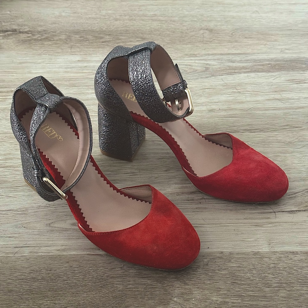 Red Valentino Suede Mary Jane Heels